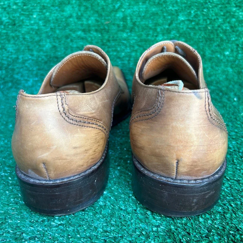 Certo Mens Tan Leather Derby Dress Shoes Made in Italy 3580 Size 43.5